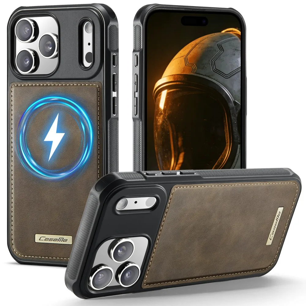

Caseme For Iphone 17 Pro Max 16 Plus 16E 17E 15 14 13 Pro Max Luxury Phone Case Magsafe Magnetic Leather Shockproof Back Cover
