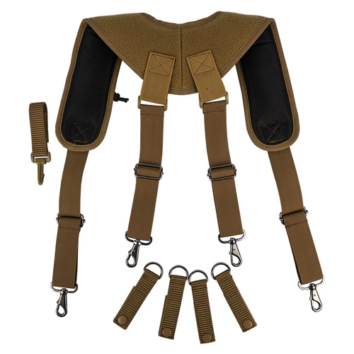 Imagen 2 del producto Tirantes tácticos con gancho de Metal para servicio, arnés de cinturón militar, tirantes de policía, cinturón de aplicación de la ley
