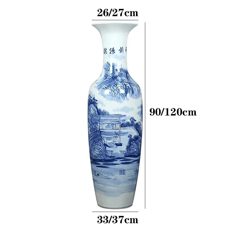 Hydroponic Ceramic Vase Flower Aesthetic Decoration Vintage Floor-standing Large Vase Luxury Ikebana Jarrones Home Decor