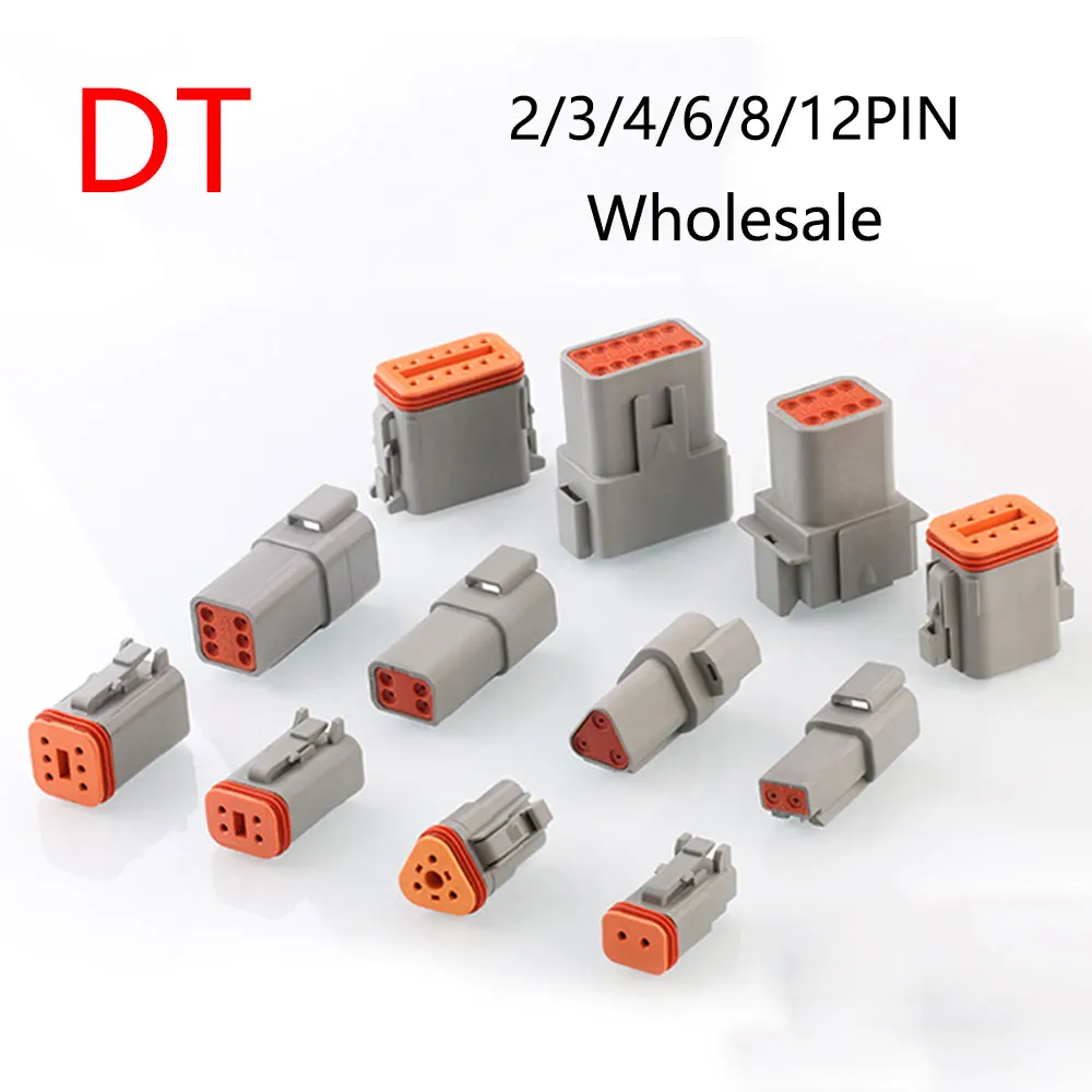 

10 Sets DT Series Multi-Pin Bundle (2P/3P/4P/6P/8P/12P) | 22-16AWG Sealed Plug & Socket for Auto Electronics Upgrade​ DT04-2P