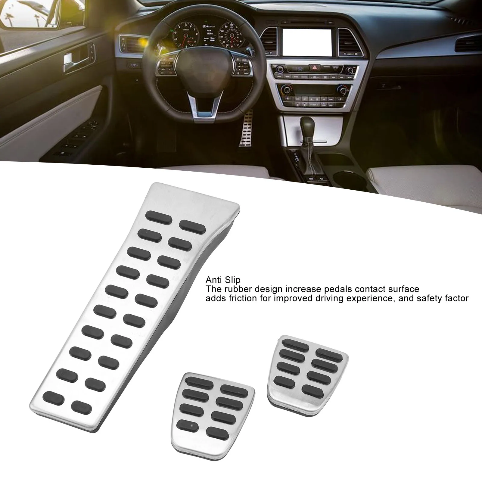 Gas Brake Pedal Pads Easy Installation Car Pedal Pad Cover Replacement Improve Drive Control Long Lifespan