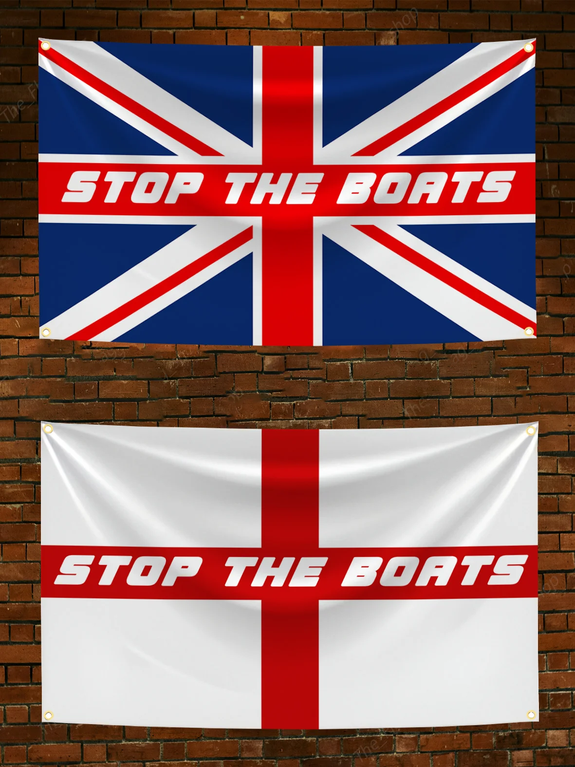 90x150cm Red Cross UK United Kingdom Britain England Stop The Boats Flag Polyester Digital Printing Banner Decoration Tapestry