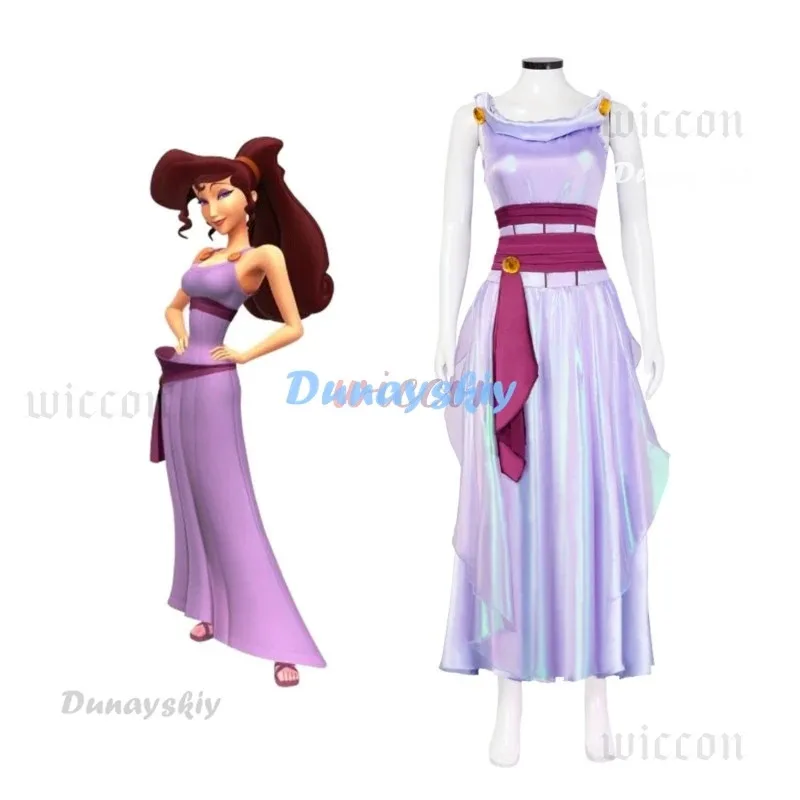 XT8 Movie Megara Meg, одежда принцессы, костюм для косплея, женское фиолетовое платье, комплект униформы, карнавальный наряд на Хэллоуин, XT6 @! XT8 Movie Megara Meg, одежда принцессы, костюм для косплея, женское фиолетовое платье, комплект униформы, карнавальный наряд на Хэллоуин, XT6 @!
