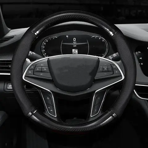 10 best sales steering wheel cover carbon fiber - №2