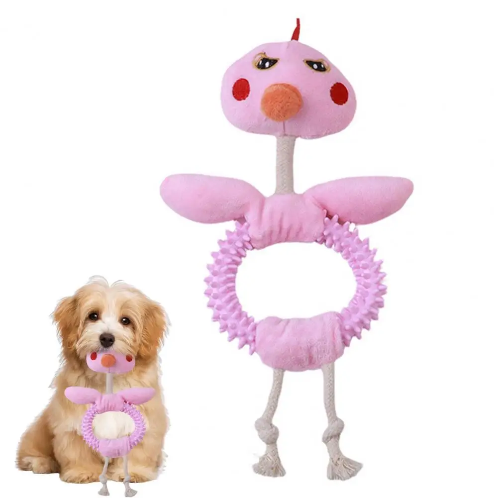 

Long-lasting Dog Toy Stuffed Bird Dog Chew Toy Rope Knot Interactive Tug-of-War Toy for Teeth Cleaning Small Medium Dogs