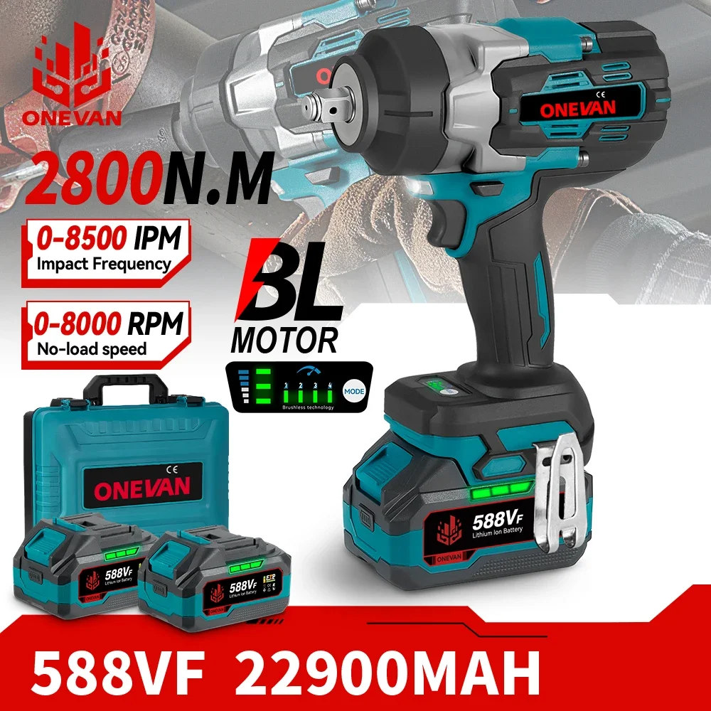 2800N.M Torque Brushless Electric Impact Wrench 5 Speeds 1/2 inch Screwdriver Cordless Wrench Power Tools For Makita 18V Battery