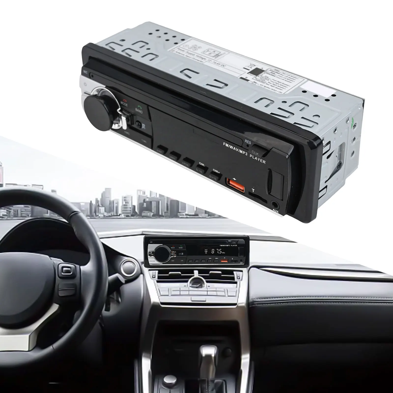 Car Mp3 Player 60W Powerful Sound Car MP3 Player USB FM Radio & AUX Lossless Audio Sound Car Blue-tooth Card Insertion Radio