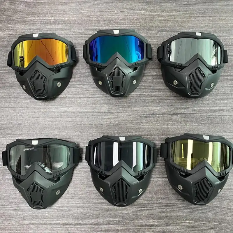 Windproof Cycling Masks Cycling Sunglasses Riding Motocross Glasses Full Face Protective Uv Protection Ski Skiing Helmet Goggles