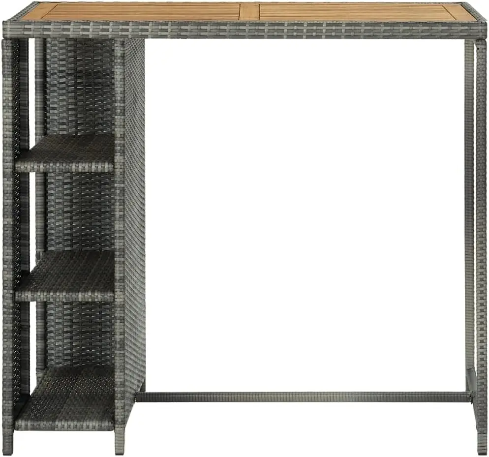 Bar Table With Storage Rack Gray Display Tables Dining Room Tables Coffee Table Kitchen Furniture Suitable For Kitchen, Dining