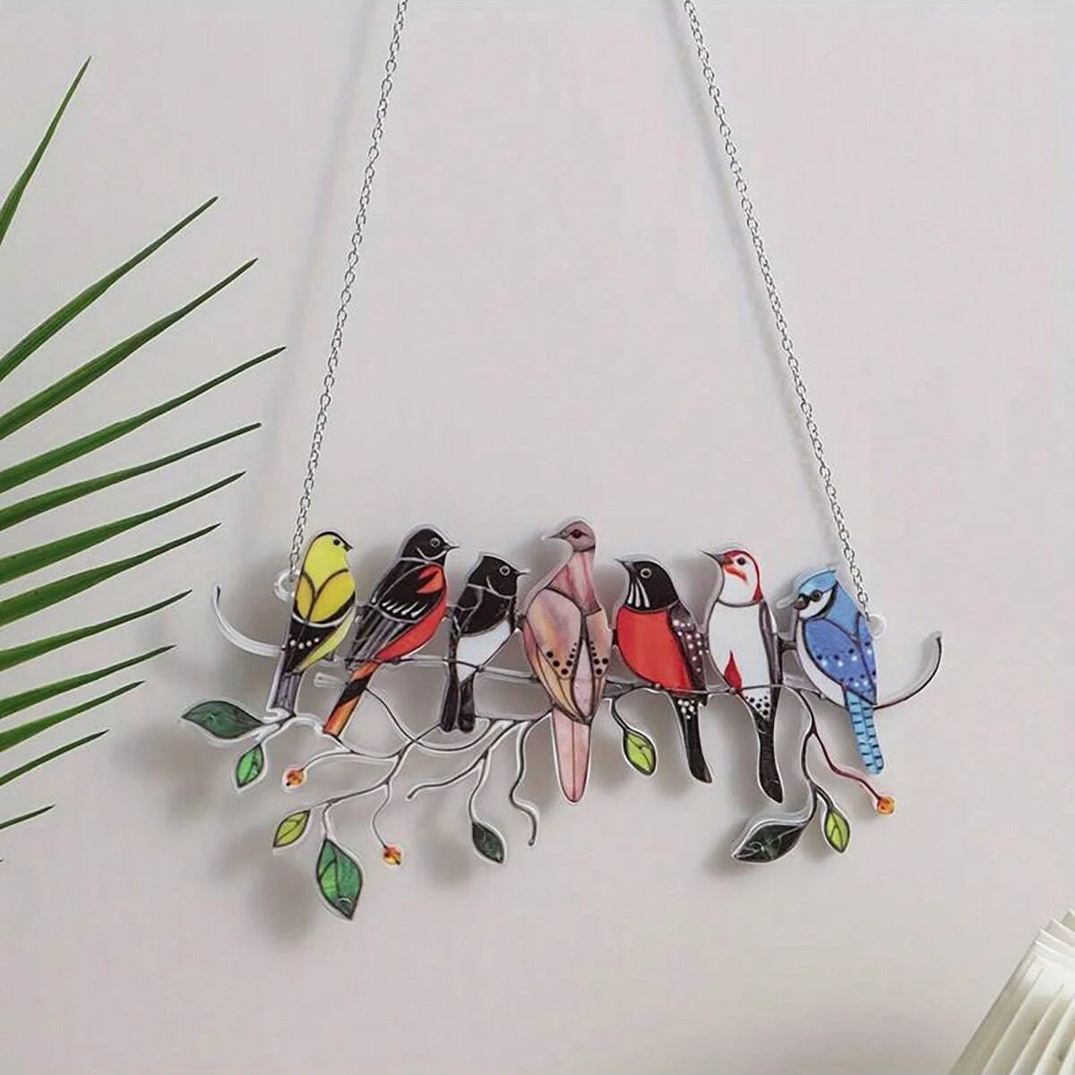 1pc-Multicolor bird Ornaments Acrylic Panel Window Wall Hangings Birds Stained Glass Window Suncatcher Hanging Home Decor