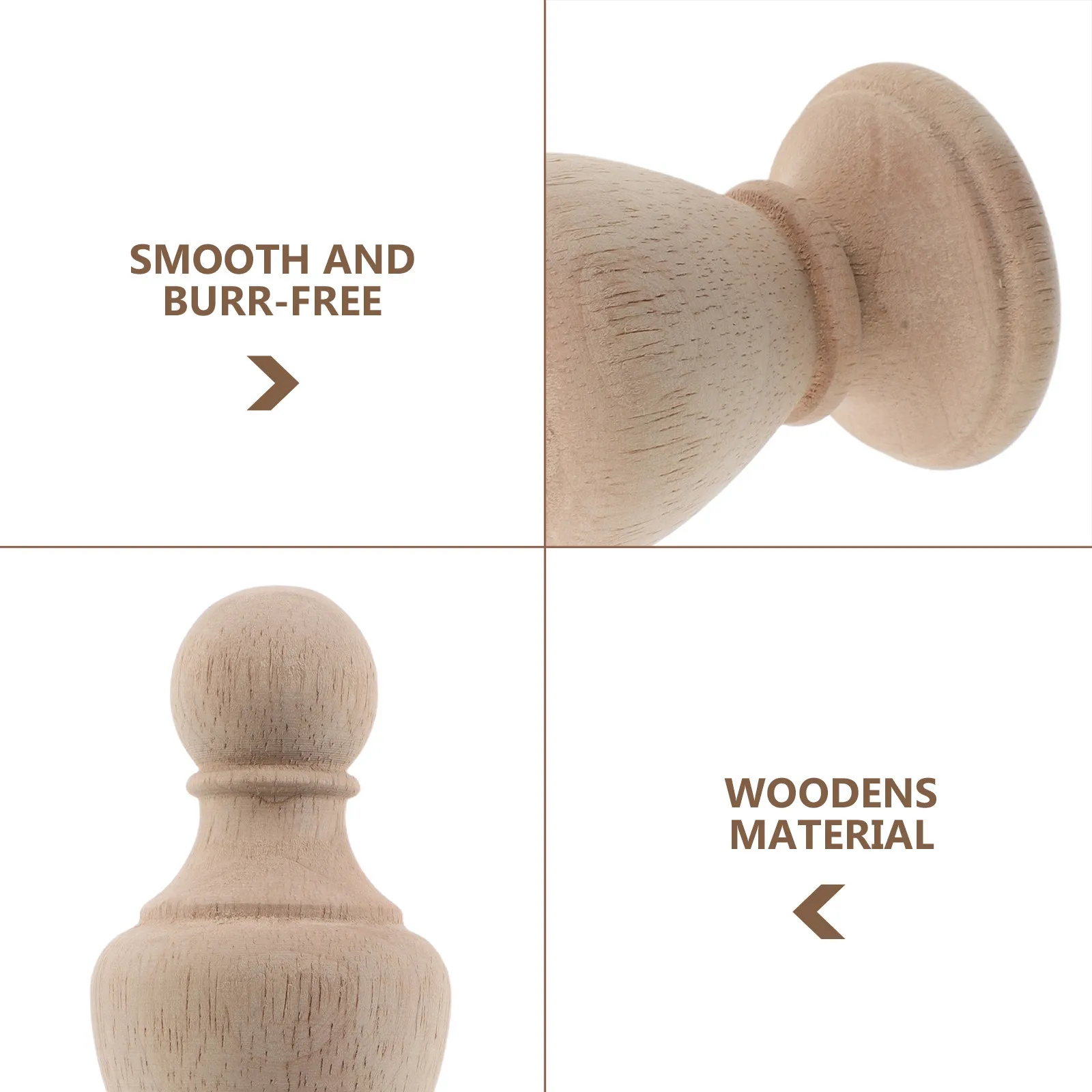 Wood Finial for Staircase Unfinished Solid Wood Post Cap 6x14cm Roman Style Decorative Sculpture Stair Post Finial Baluster