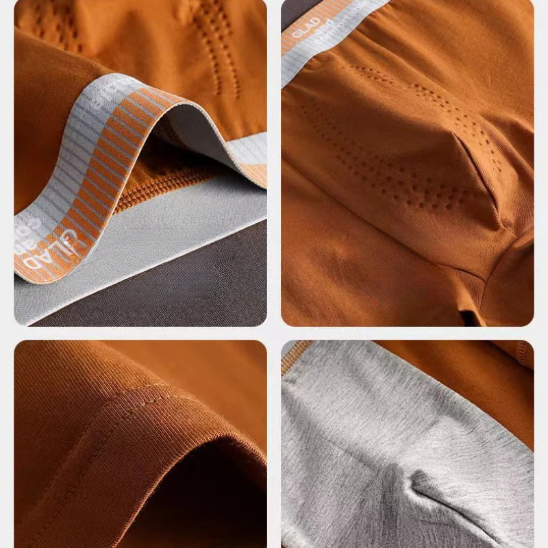 Men's Underwear Men's Cotton Trend Solid Color Boxers Youth Antibacterial Functional Pants Comfortable Breathable Boys  Shorts