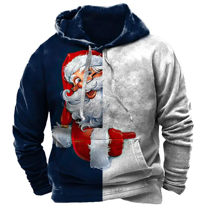 For Men Vintage Christmas Hooded Sweatshirt Autumn And Winter Daily Men Clothing Comfortable Breathable Male Tops Easy Matching