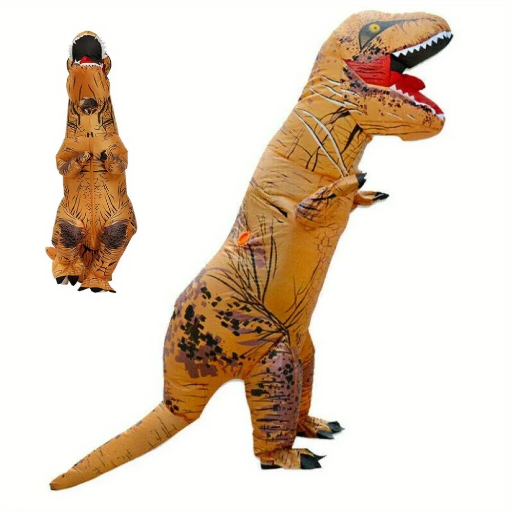 Disfraz de dinosaurio inflable para adultos, disfraz inflable de T-Rex, divertidos disfraces de T-Rex para Halloween y fiestas de disfraces.