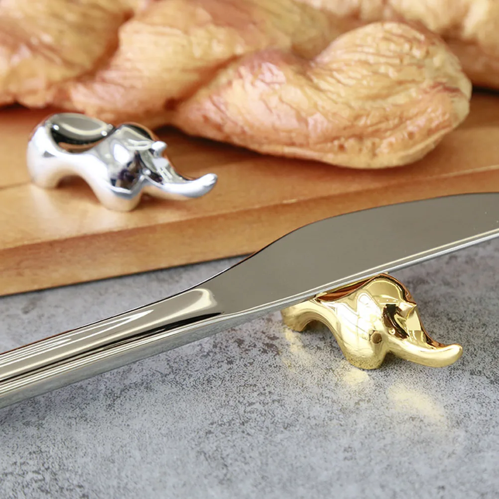 

Zinc Alloy Chopsticks Rest Holder Spoon Fork Stand Rack For Dining Table Rhinoceros Shape Smooth Metal Tableware