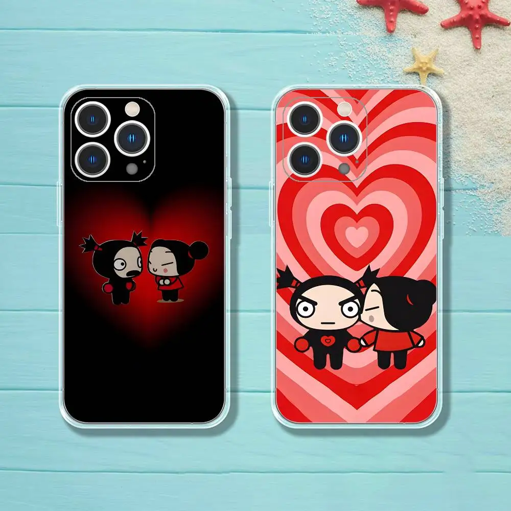 

Cute Cartoon Pucca Garu Phone Case iPhone 16 17 15 14 13 12 11 Pro Max Plus Mini Clear Full Back Cover Silicone Soft Shell