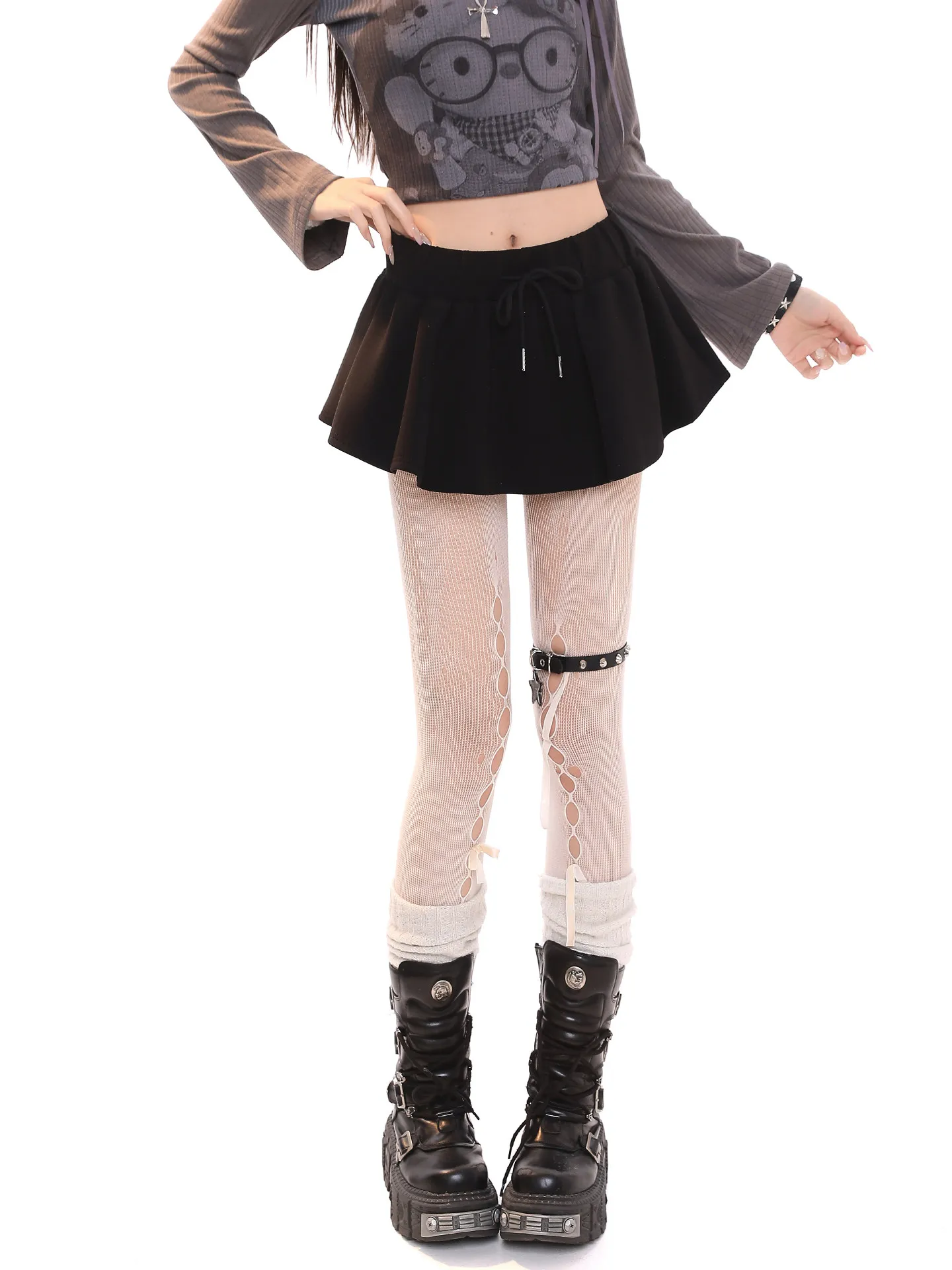 American Style Hot Girl High Waist A-Line  Skirt Women's Spring 2026 College Style Versatile Beautiful Fluffy Short Skirt