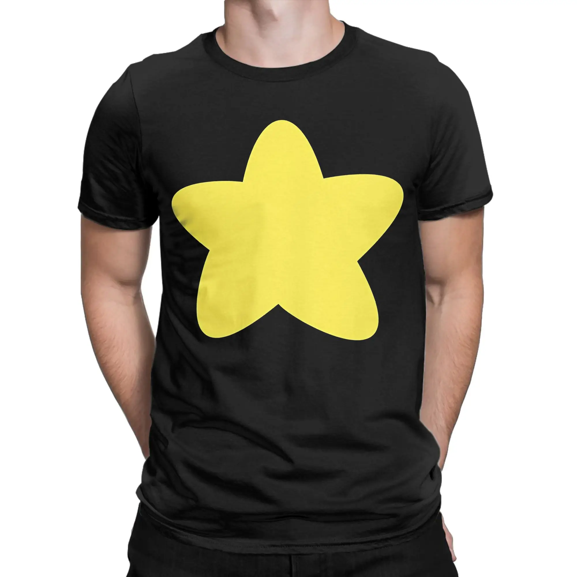 Men's  Steven Universe Star Cartoon T-Shirts Pure Cotton Tops Summer Vintage Short Sleeve T Shirt Round Neck Tshirt Big Size 6XL