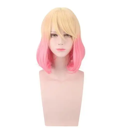 Anime Angels of Death Catherine Ward Cosplay Wig Women's Lolita Hair Yellow Pink Gradual Short Wigs