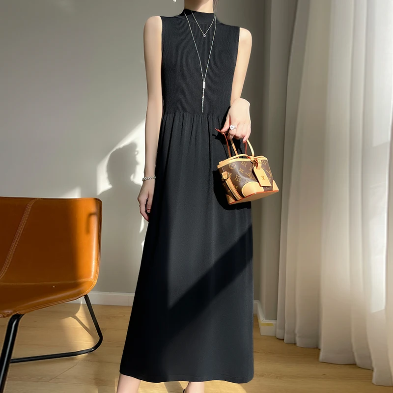 2023 Summer New Fashion Women\'s Unique And Elegant Formal Occasion Dress Sleeveless Tank Top Dress Long Dress Ice Silk Robe