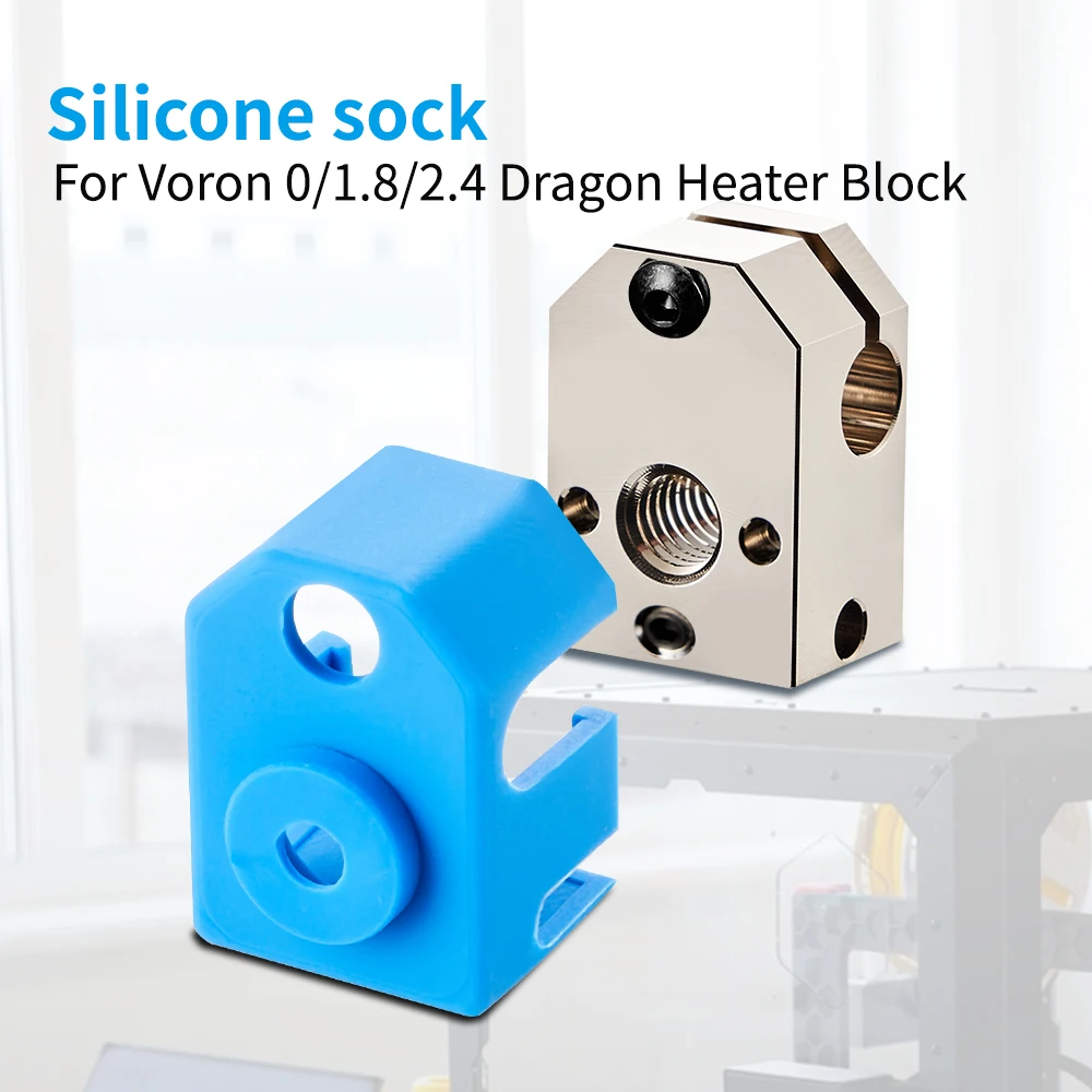 Plated Copper Heatblock Silicone Sock for Phaetus Dragon Hotend 3D Printer Parts