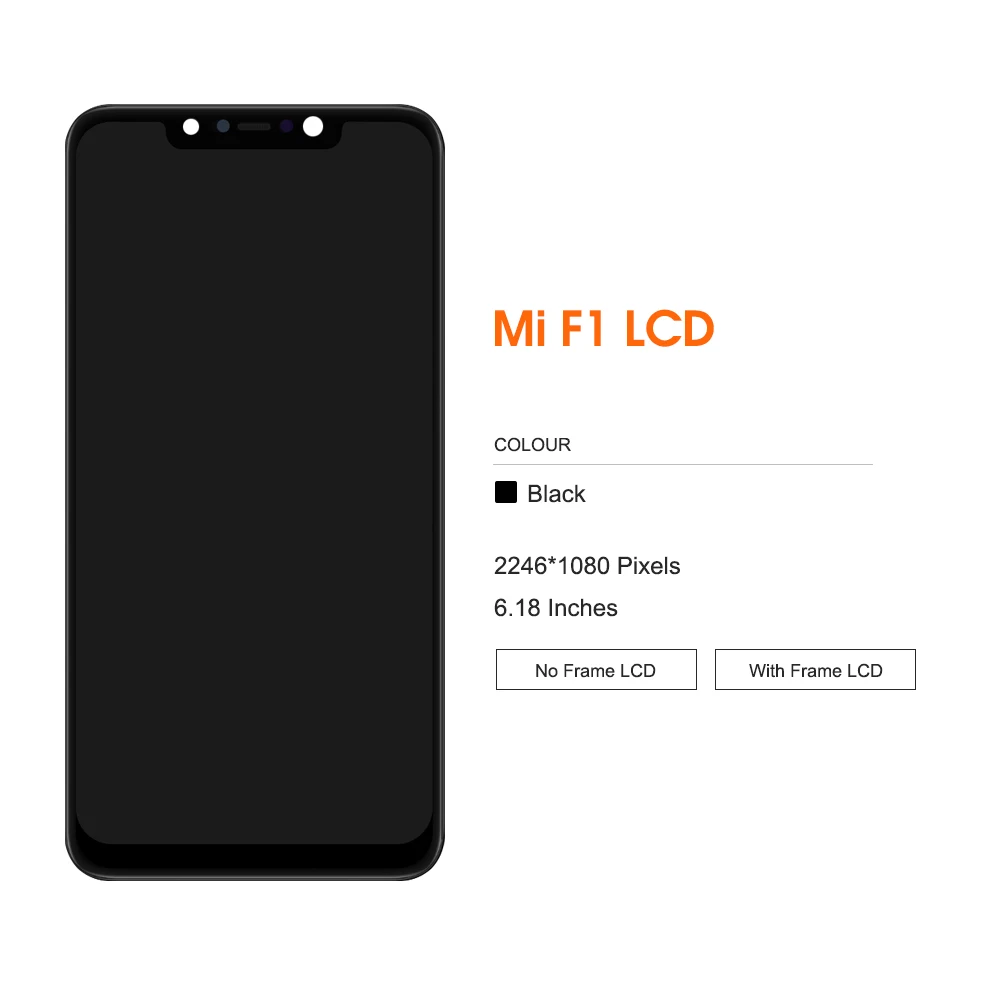 Ensemble écran tactile LCD de remplacement, 6.18 pouces, avec châssis, pour Xiaomi Pocophone F1, original, qualité AAA