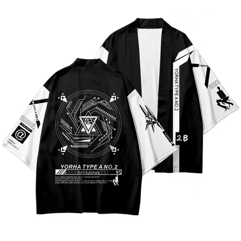 Game NieR Automata 2B YoRHa No. 2 Type B 9S YoRHa No. 9 Type S Cosplay Costume 3D Sweatshirt Men Zipper Hoodies Outwear Coat