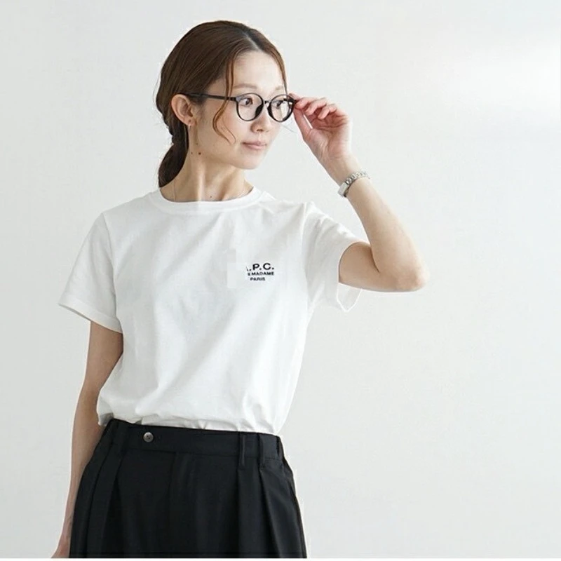 

3 Row Letter Embroidered T Shirt Unisex Couple Short Sleeve Tee