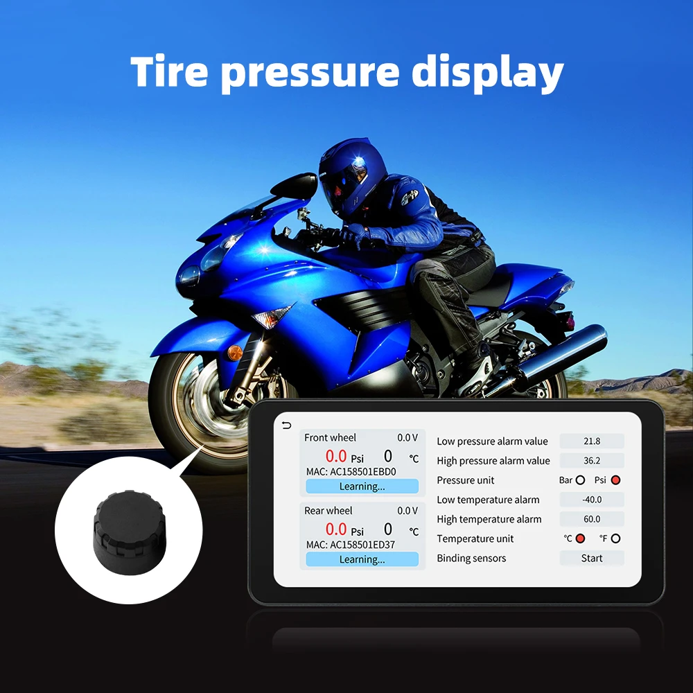 EKIY New 6.3in Motorcycle GPS CarPlay Wireless Android Auto Airplay Display Screen Portable Motorcycle Monitor Optional DVR TPMS