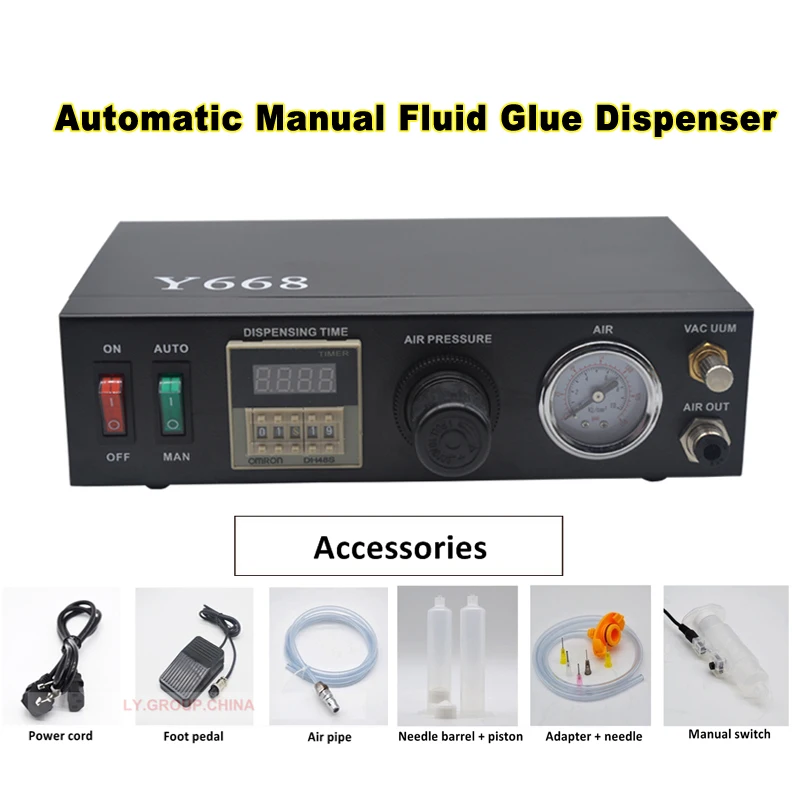 

Automatic Manual Fluid Glue Dispenser 10W Liquid Glue Dispensing Dropper Equipment By Foot Switch AC220V-240V