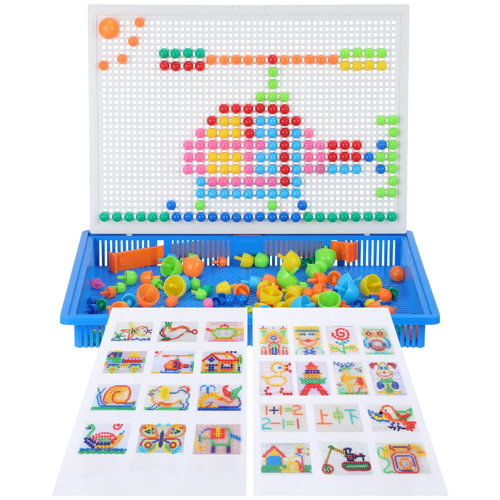 

296Pcs Mushroom Nails Educational Pegboard Kit Hands on Learning Puzzle for Preschoolers Boosts Logic Thinking Creativity