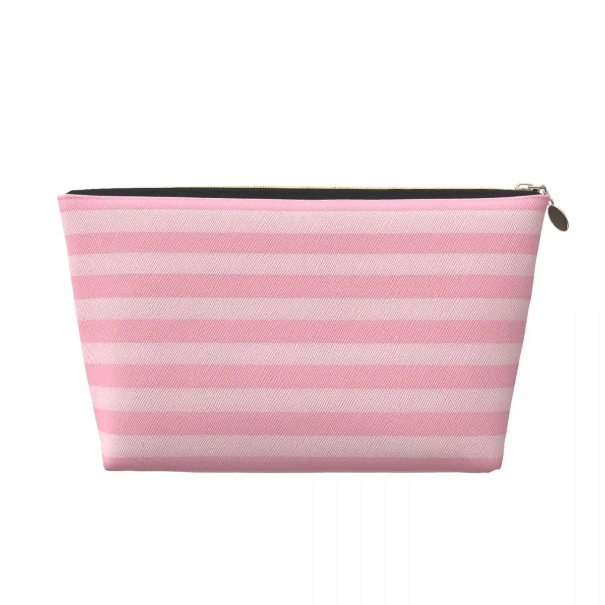 Pink White Stripe Leather Travel Toiletry Bag Water-Resistant Organizer for Men and Women on the Go