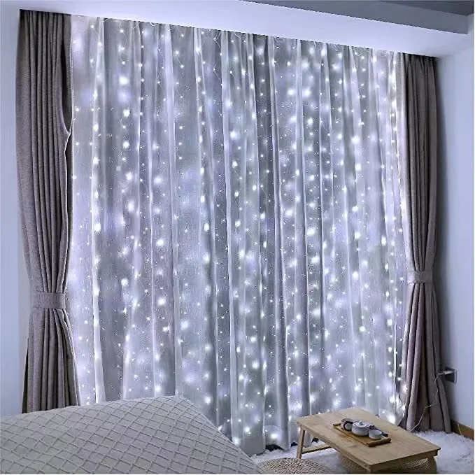 Amazon best-selling 3*3 copper wire LED curtain light USB remote control eight-function ice bar lamp Christmas holiday decoratio