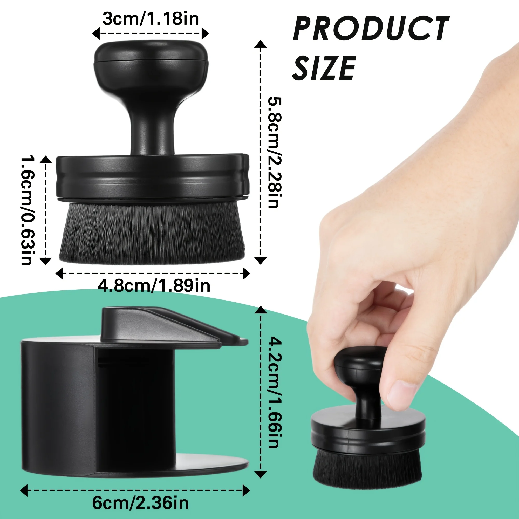 Auto Detail Brush Portable Car Tire Brush With Seal Cover,High Density Soft Detailing Brush For Tire Shine Polish Wax image 5