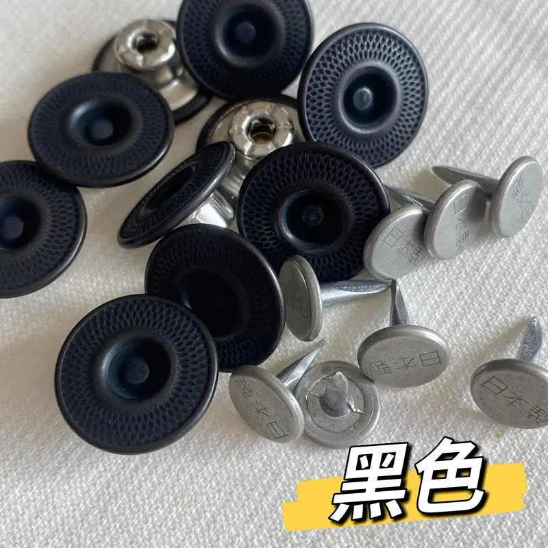 

30 pieces Japanese Imported Single-pin I-shaped Buckle Retro Silver Old Black Denim Grid Buckle