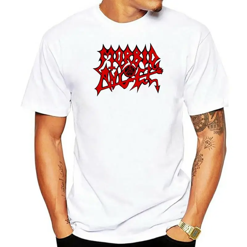 MORBID ANGEL Men White T-shirt Death Metal Band Tee Shirt Entombed Obituary