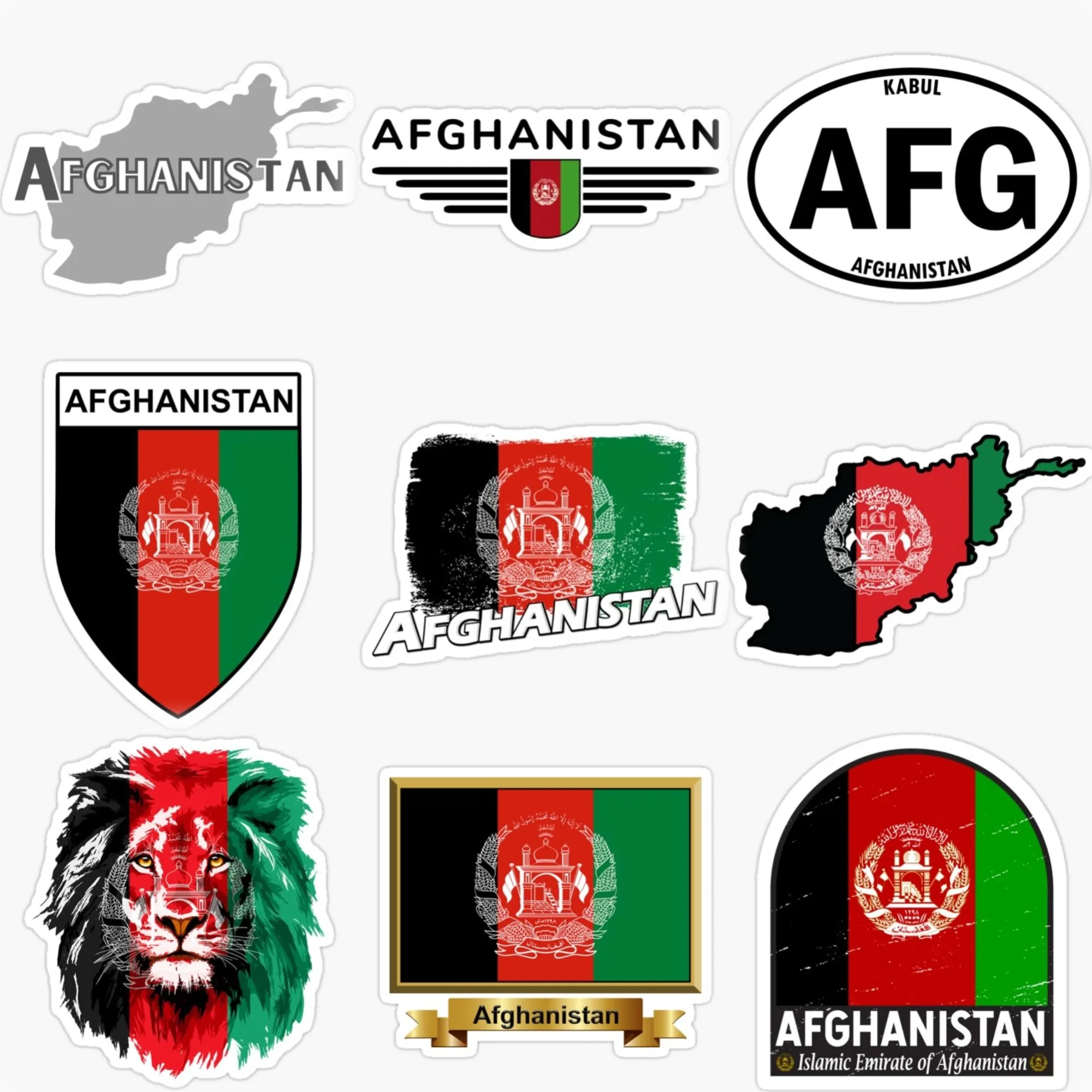 AFG Afghanistan Flagge Karte Emblem PVC Autoaufkleber für Auto Van Motorrad Kühlschrank Helm Wandtattoo anpassbare Größe
