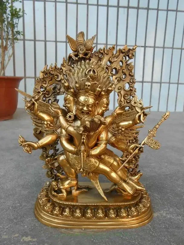 

30CM LARGE GOOD wholesale buddha statue Tibetan Buddhism Buddha brass statue Tantra KILAYA Puba Jingang Buddha talisman