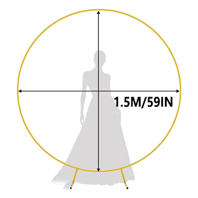 1.5/2/2.2M Metal Gold Iron Ring Balloon Support 1/1.5/1.8M Plastic Ring Balloon Party Support