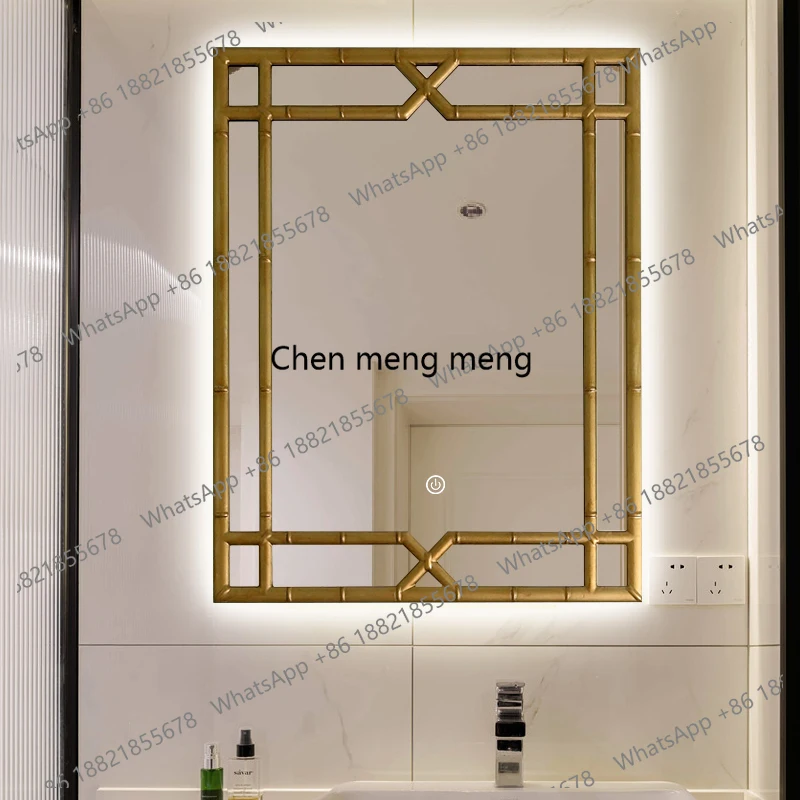 

French retro bathroom mirror square bathroom vanity mirror bathroom smart vanity mirror with light