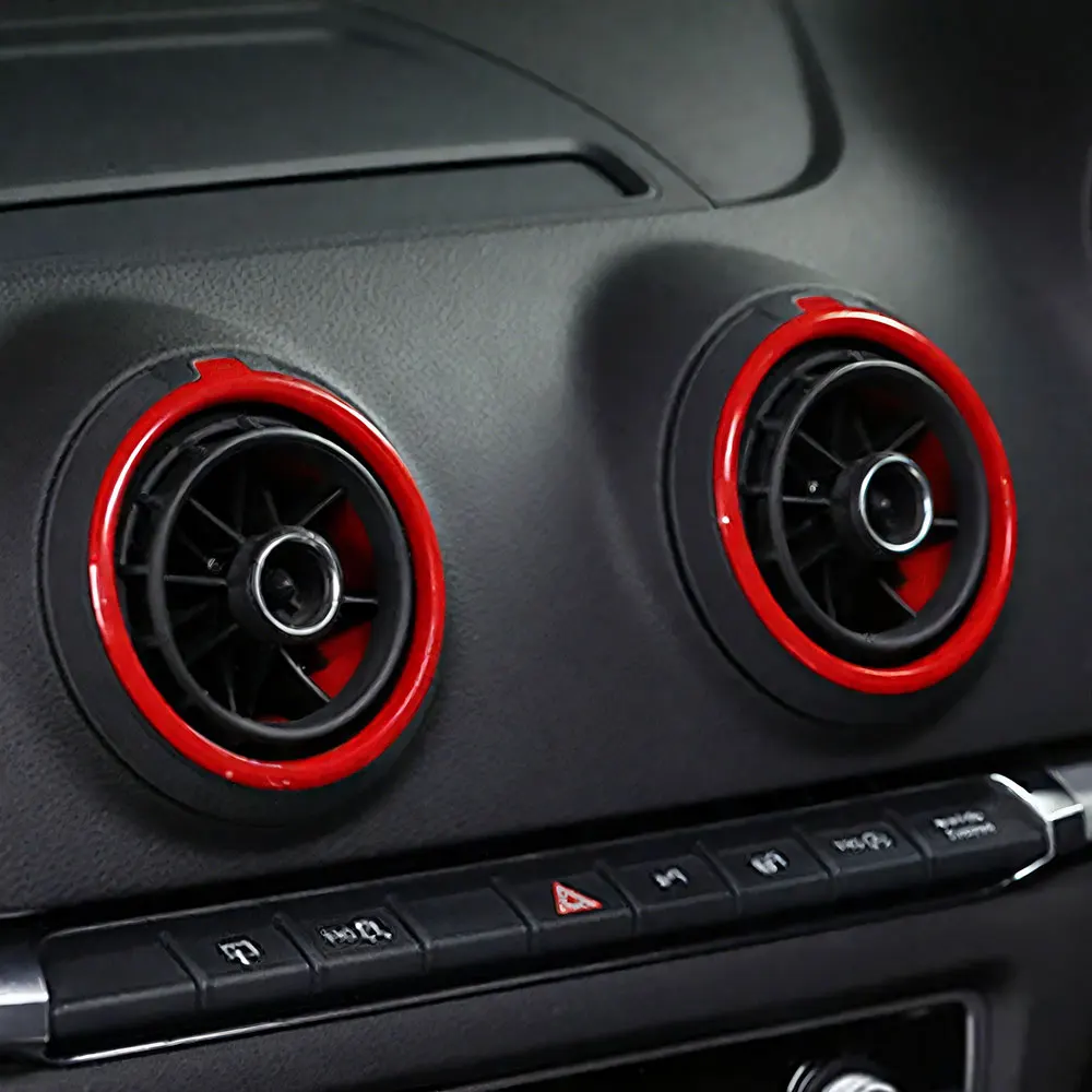 

4pcs Car Interior Accessories Air Condition Air Vent Outlet Trim Ring Cover Decoration For Audi A3 S3 RS3 8V 2012 2013 2014 2015