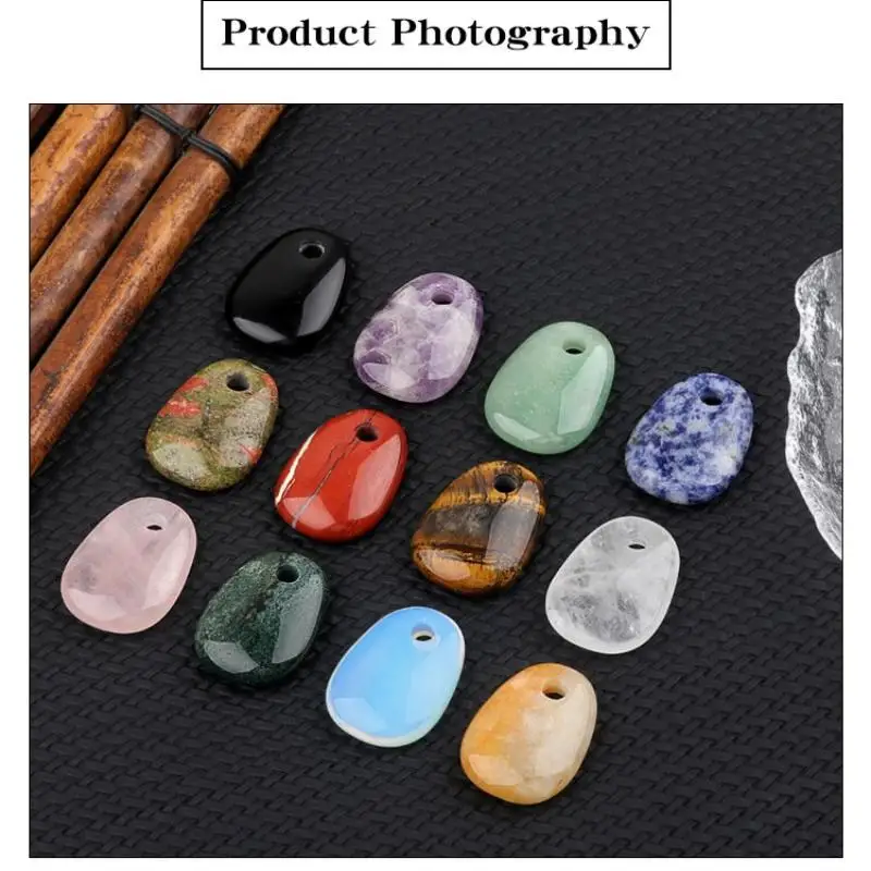 Trapezförmiger Anhänger 25x35mm Naturstein-Charm Damen/Herren Schmuckherstellung DIY Halskette Ohrringe Zubehör – Detail 3