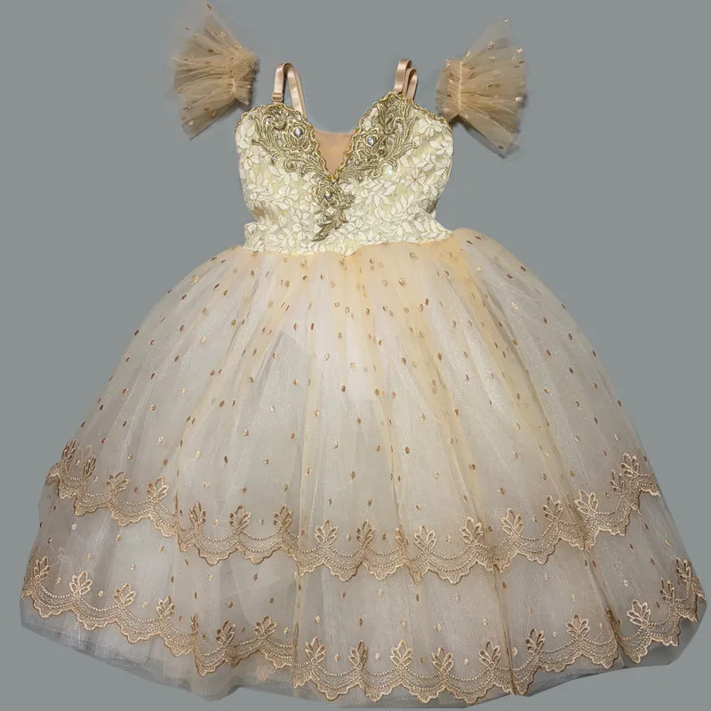 

Children Ballet Long Dress Performance Clothing Ballet Dress For Girls Party Dresses Stage Clothes Romantic Tutu Ballerina Wear