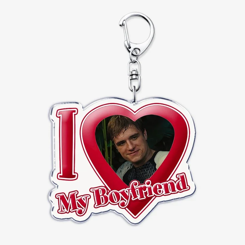 Popular I Love My Boyfriend Josh Hutcherson Key Chain Keychains Hunger Games Movie Ring for Bag Pendant Keyring Jewelry Gifts