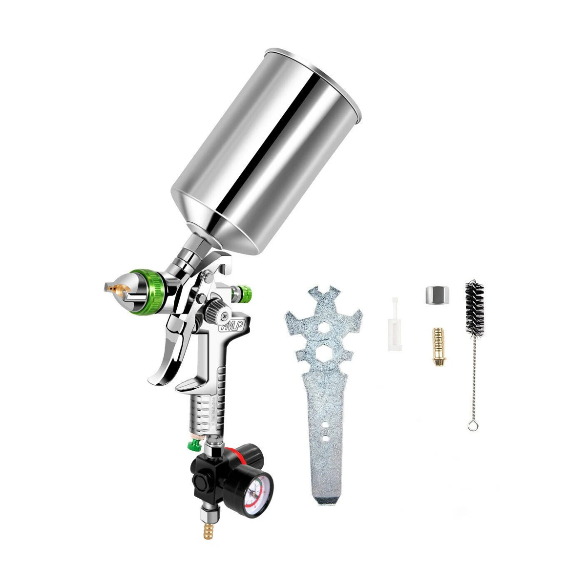 

High Performance HVLP Gravity Spray Gun H-827 Set 1000cc Aluminum Cup Repair With Pressure Regulating Valve