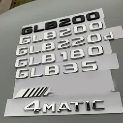 Su geçirmez siyah 3D araba gövde harfler amblem Logo çıkartmaları Mercedes Benz GLB için 35 200 250 X247 GLB35 GLB200 GLB250 aksesuarları