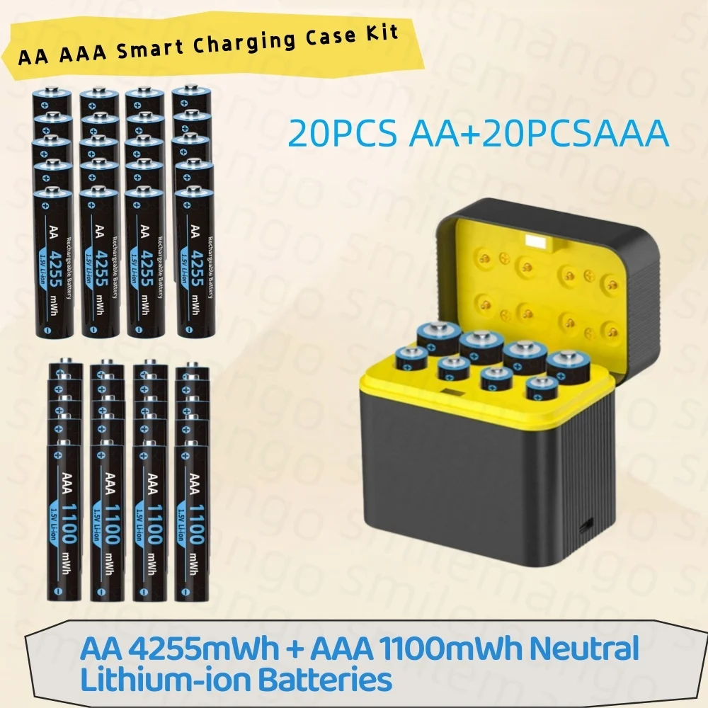 1.5V Oplaadbare Lithium Batterij AA 4255mWh/AAA 1100mWh Batterijen Hoge Capaciteit 1.5V Batterij voor Muis Afstandsbediening