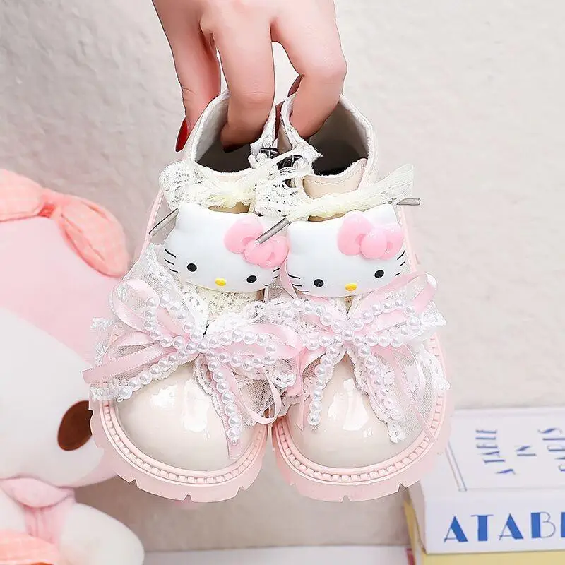 

Sanrio Martin Boots Hello Kitty Anime Kawaii Cotton Shoes Autumn Winter Cute Cartoon Short Boots Princess Shoes Gifts for Kids