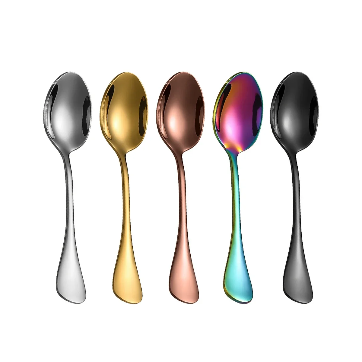 6Pcs Stainless Steel Coffee Spoon For Dessert Ice Cream Stirring Tea Small Spoons Kitchen Accessories Mini Gold Spoon Set