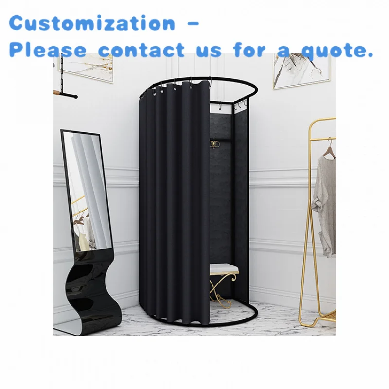 custom.Kainice Clothes Retail Shop Modern Luxury Dressing Rooms Changing Room Metal Mobile Boutique Fitting Room With Curtain